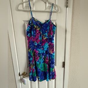 Spoiled Blue and Purple Floral Mini Dress